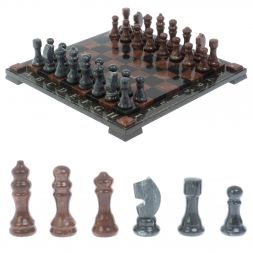 Шахматы с гравировкой "Турнирные" из лемезита 36х36 см